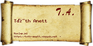 Tóth Anett névjegykártya
